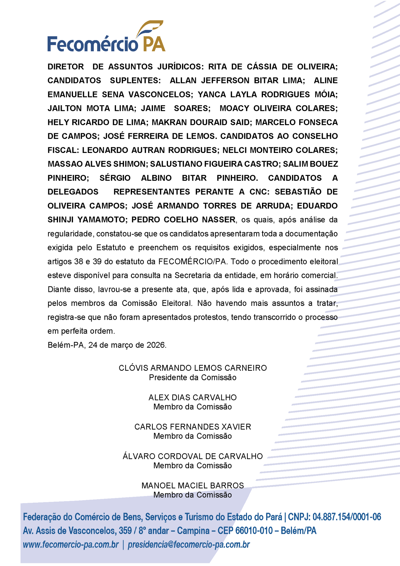 ATA DE REUNI&Atilde;O DA COMISS&Atilde;O ELEITORAL DA FECOM&Eacute;RCIO-PA 2026_P&aacute;gina_2